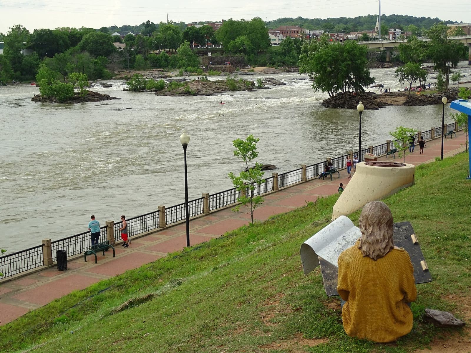 Chattahoochee RiverWalk path along the river in Columbus, Georgia