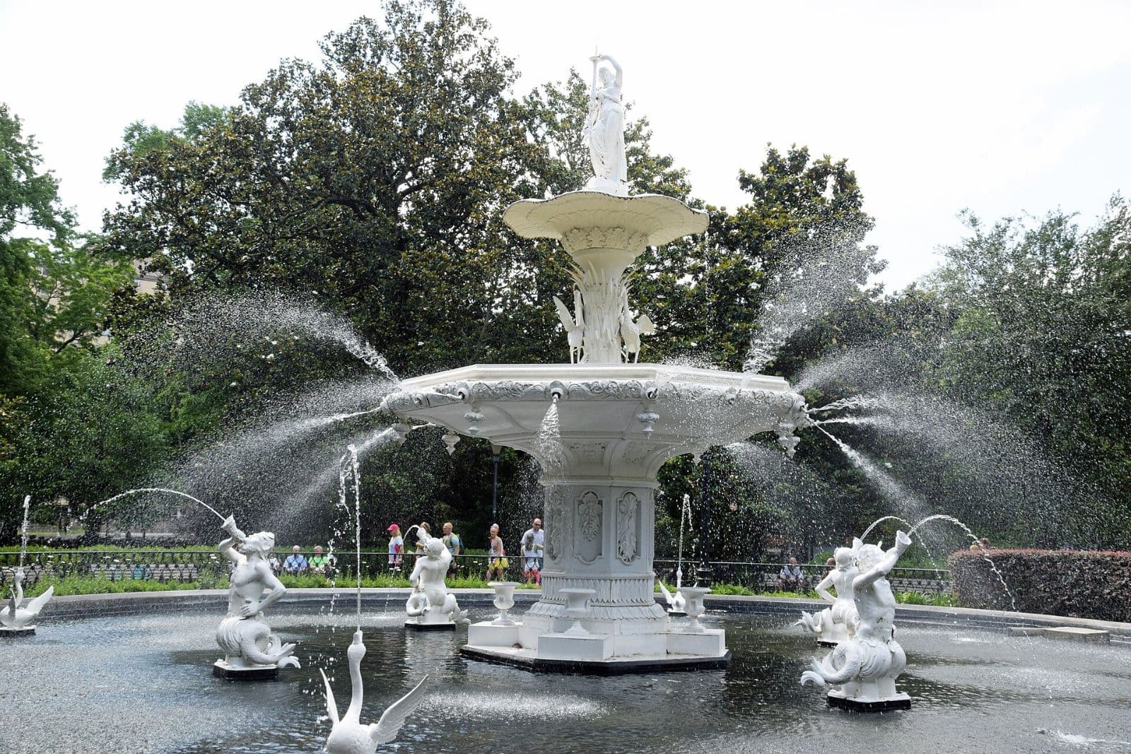 The white fountain in Forsyth Park, Savannah, Georgia